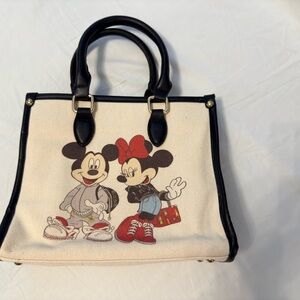 Disney Mickey and Minnie Tote Bag - Black and Cream